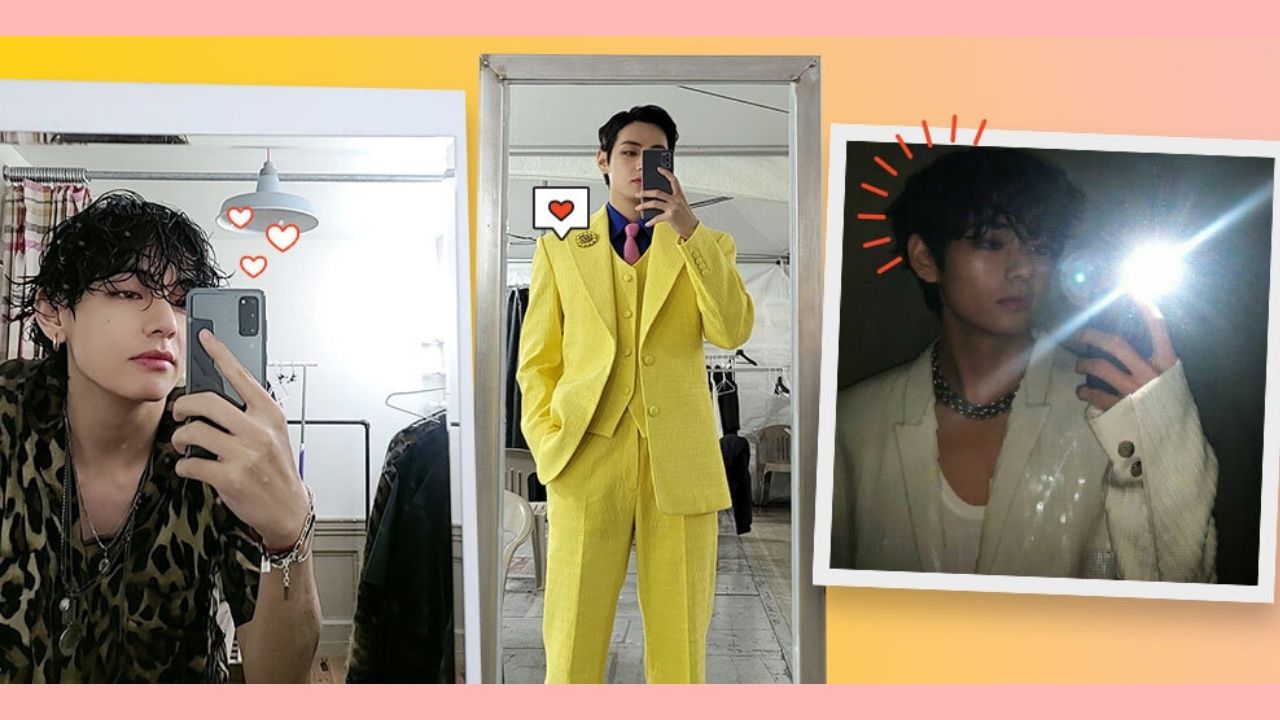 15 Potret Mirror Selfie V BTS atau Kim Taehyung yang Ganteng & Cute!