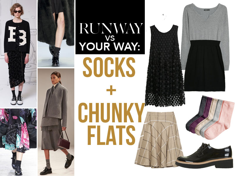 Runway vs Your Way: Socks + Chunky Flats