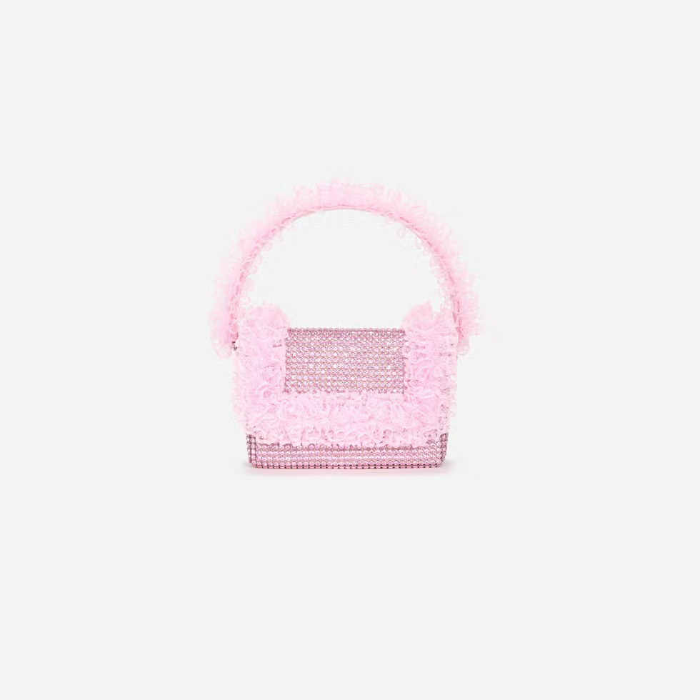 Self-Portrait x Christopher Kane - Pink Crystal Lace Detail Bag