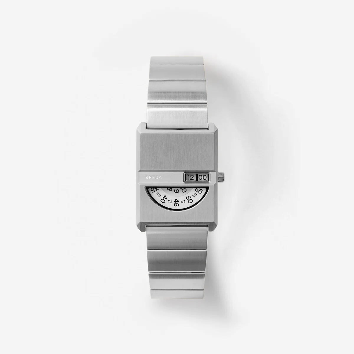 Breda Pulse Tandem White Dial Silver Metal Bracelet 26mm - 1747B