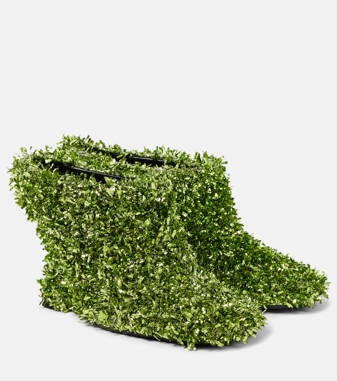 Dries Van Noten - 105 glitter metallic wedge mules
