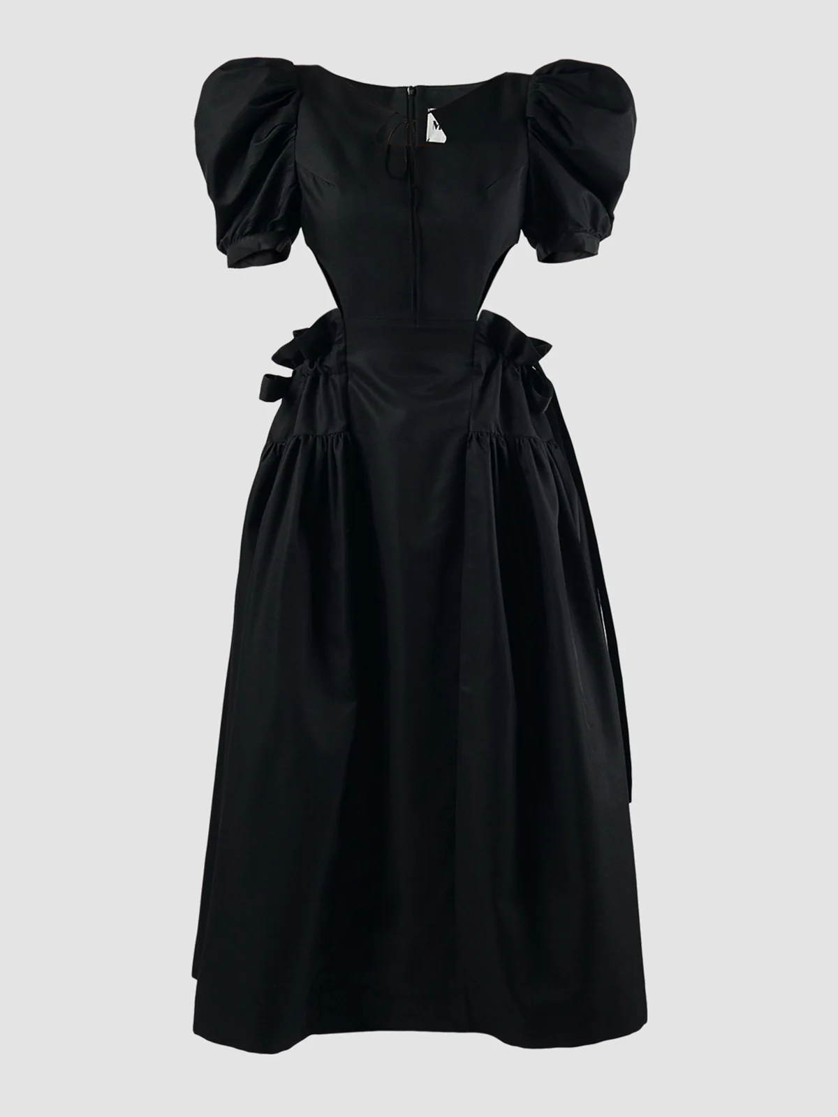 MINJUKIM - Fairy Puff Black Maxi Dress With Cutout Details
