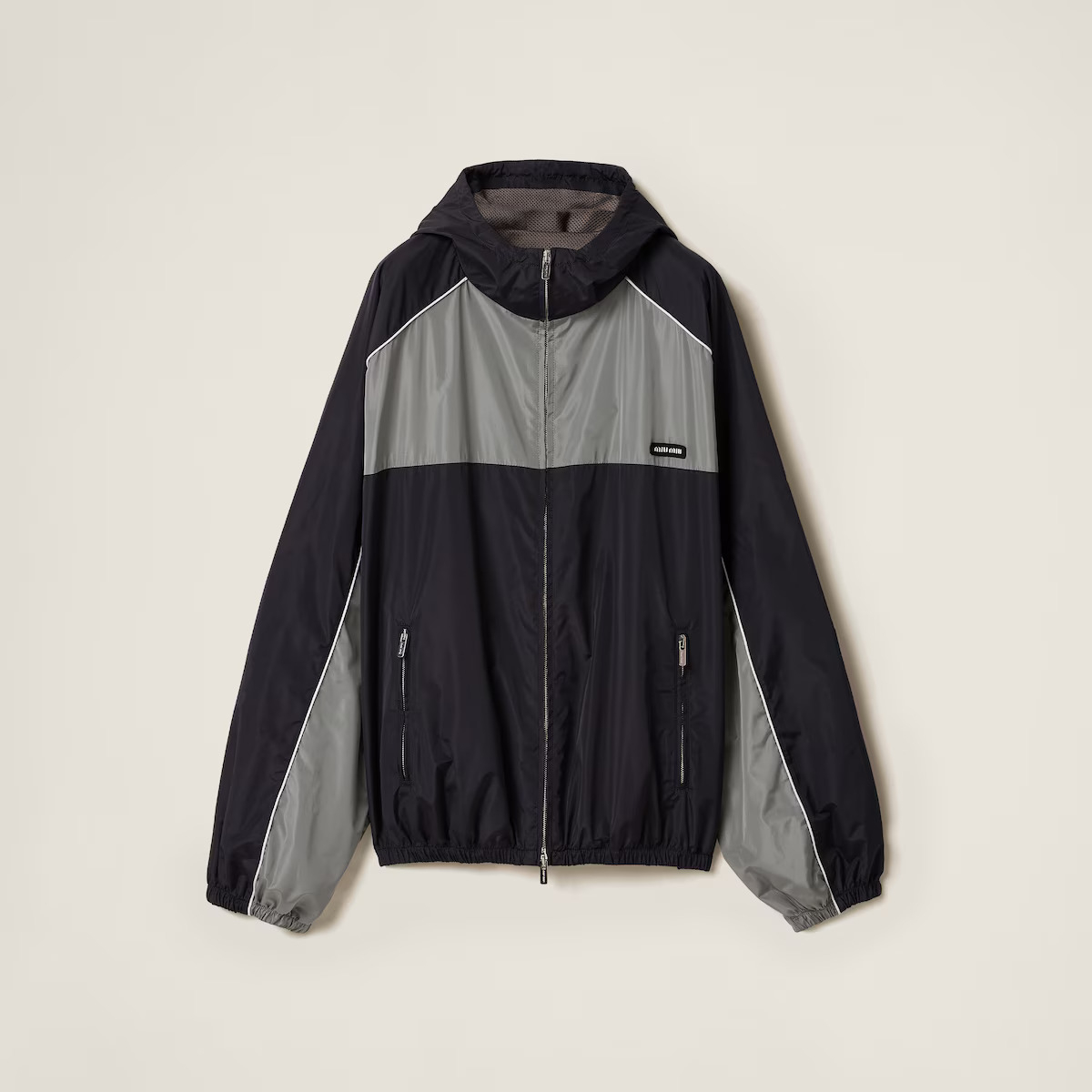 Miu Miu - Technical silk zipper blouson jacket