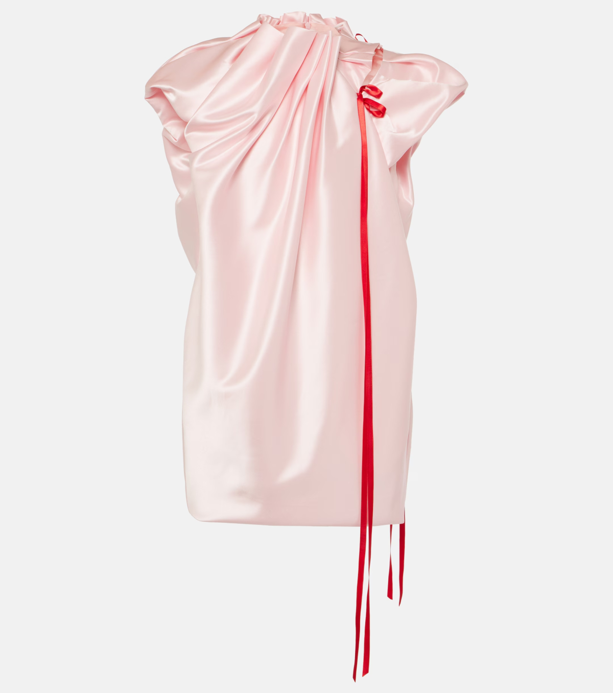 Simone Rocha - Bow-detail pleated satin minidress