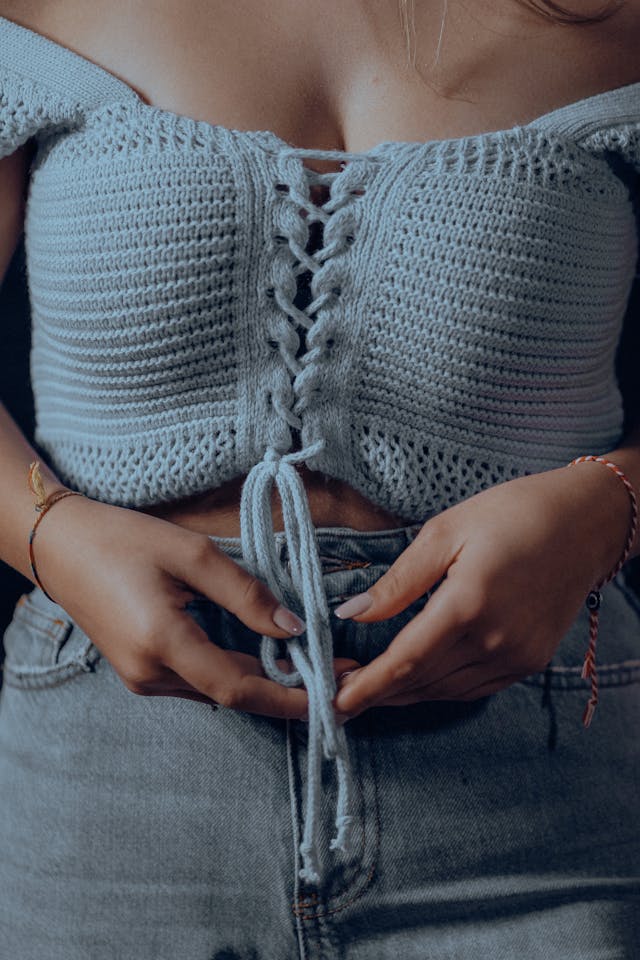 Rok jeans + crochet top