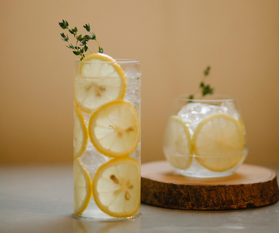 Infused water daun mint dan lemon