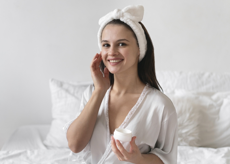 Bersihkan kulit wajah dan gunakan pelembap setiap hari