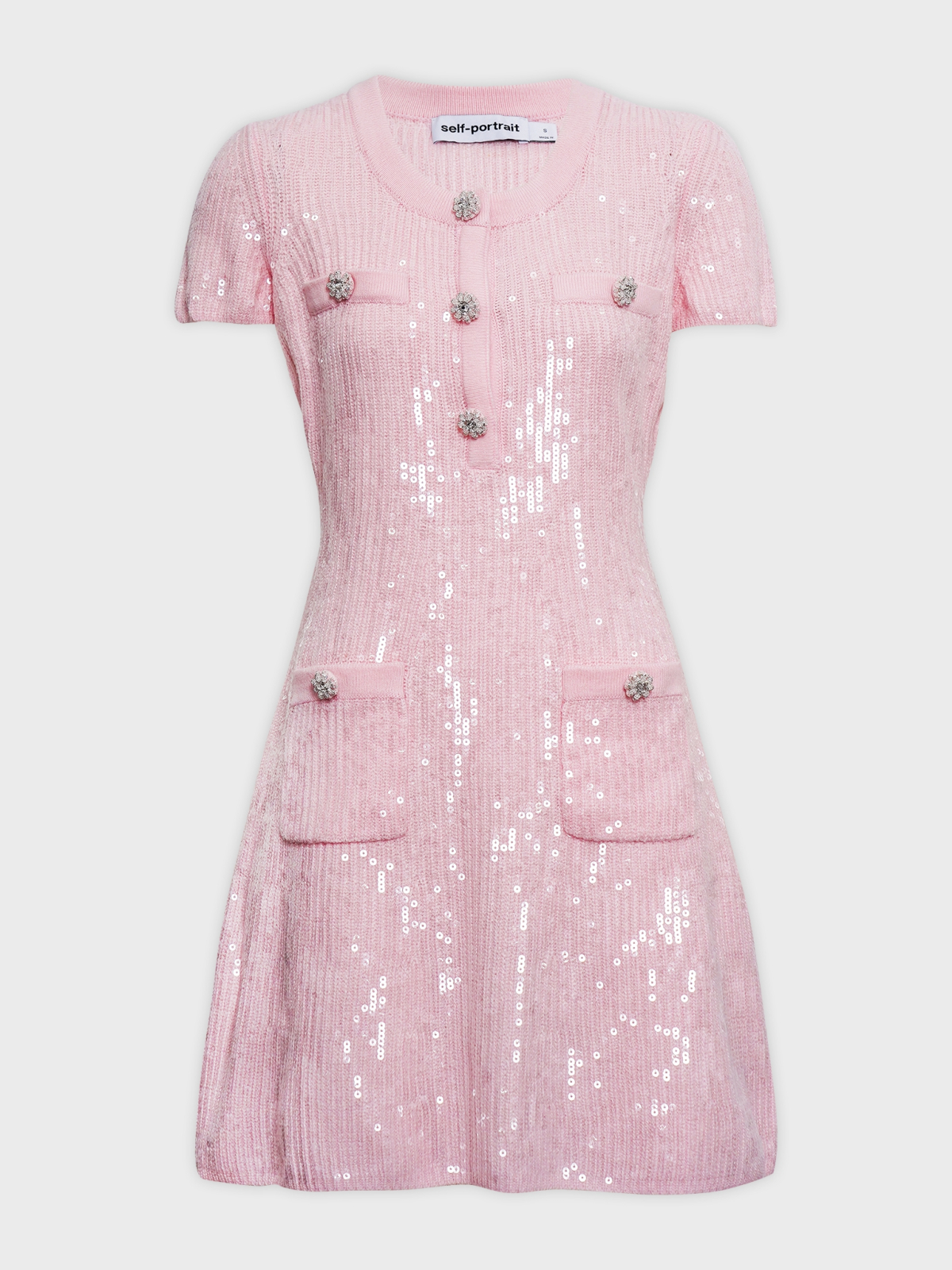 Self-Portrait - Sequin Knit Mini Dress