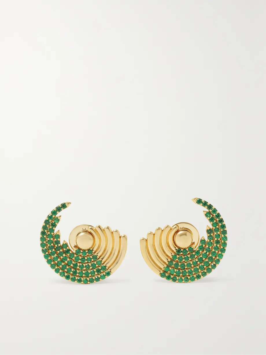 Robinson Pelham - Zouk Large 18-karat gold tsavorite earrings