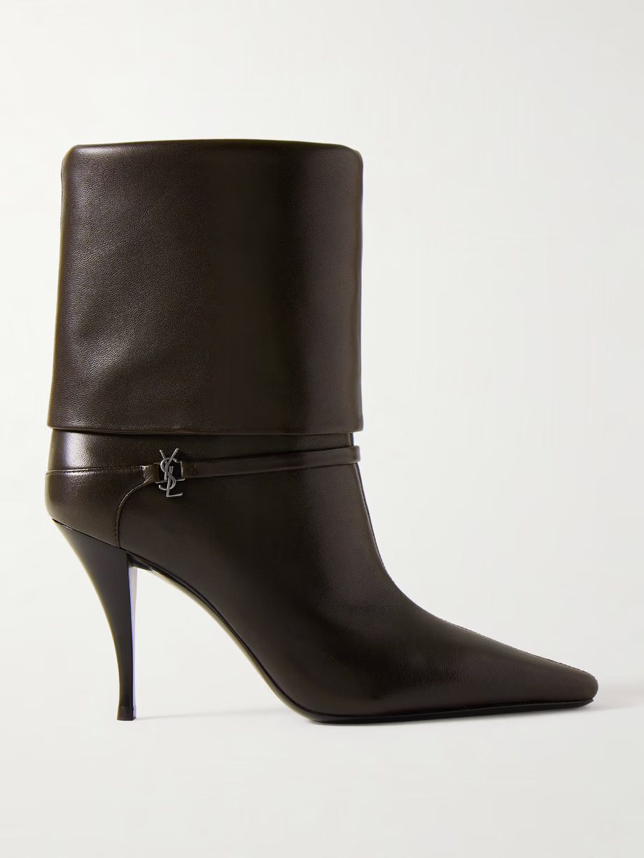 Saint Laurent - Niki embellished leather ankle boots