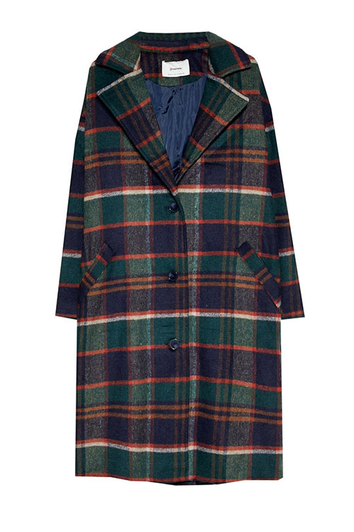 baju tartan dari Stradivarius warna gelap