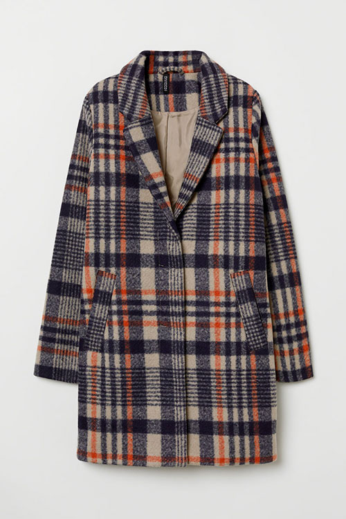 baju tartan dari H&W warna beige