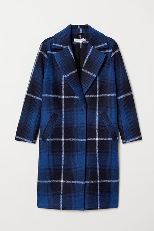 baju tartan dari H&M warna Biru