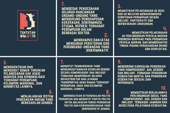 Tuntutan Women's March Jakarta 2019