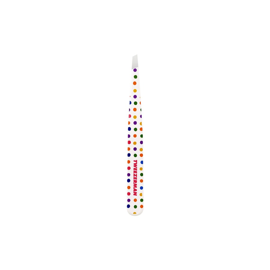 cara membentuk alis dengan Tweezerman Slant Polka Dot Isaac Mizrahi Design