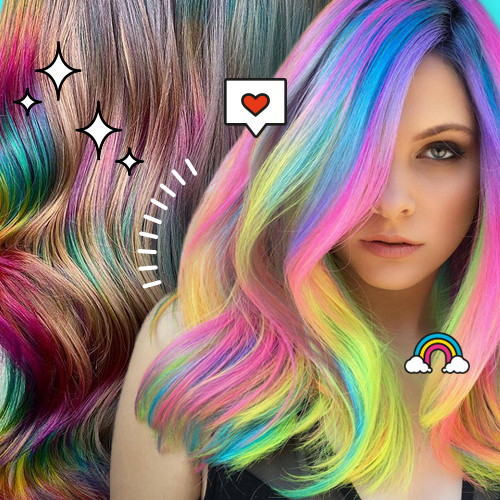 Penuh Warna! 29 Ide Rainbow Hair Yang Patut Kamu Coba