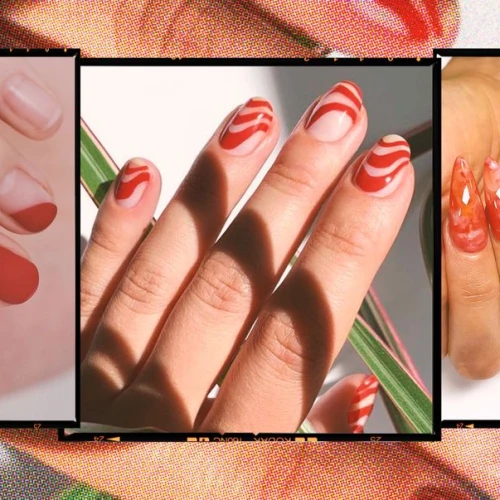 17 Ide Desain Nail Art Kuku Merah yang Unik dan Menarik Untuk Dicoba