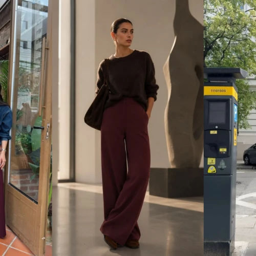 Inspirasi Outfit Kombinasi Bawahan Warna Burgundy dengan Atasan Warna Netral