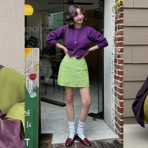 9 Inspirasi Styling Outfit Warna Ube-Matcha yang Sedang Hits